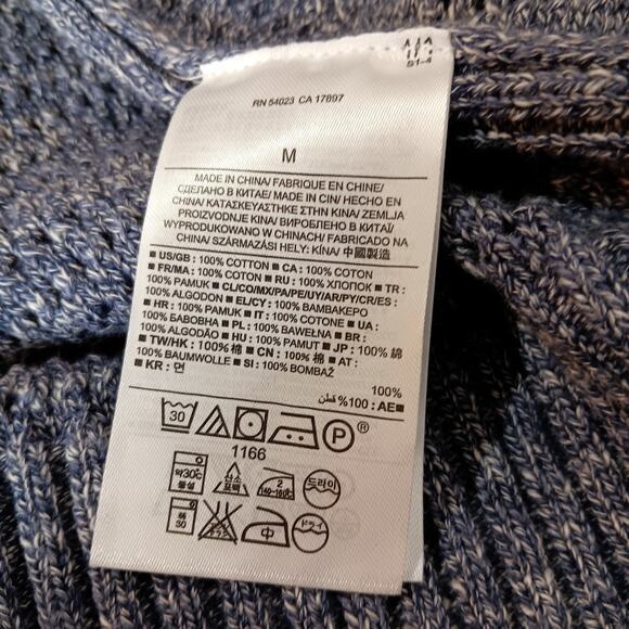 BANANA REPUBLIC Knitted Sweater Open Front Cardigan Size Medium Blue Cotton‎ - Picture 6 of 8